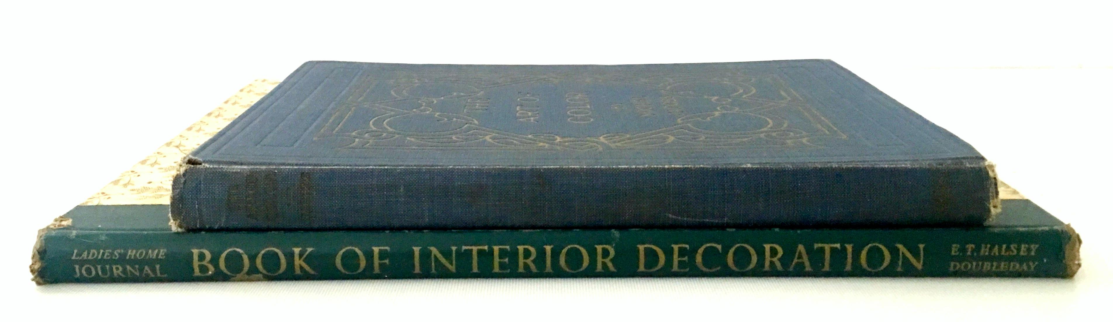 Set o Two Mid-20th Century First Edition Interior design hard cover books. This set of two books features, 1954 first edition of ladies home journal book of interior decoration by, Elizabeth T. Halsey & the 1923 first edition of The Art of color by,