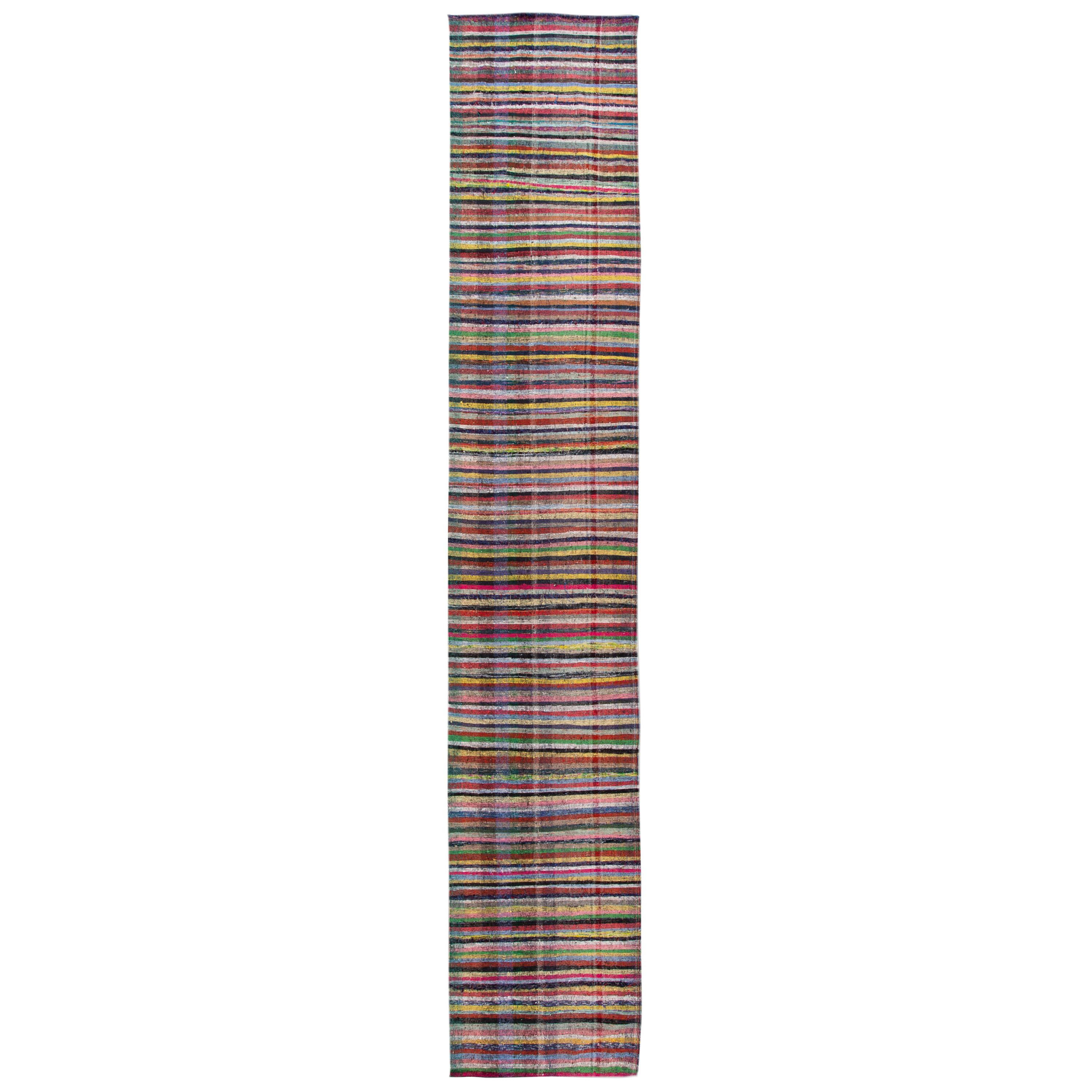 Mid-20th Century Flat-Weave Runner Rug For Sale