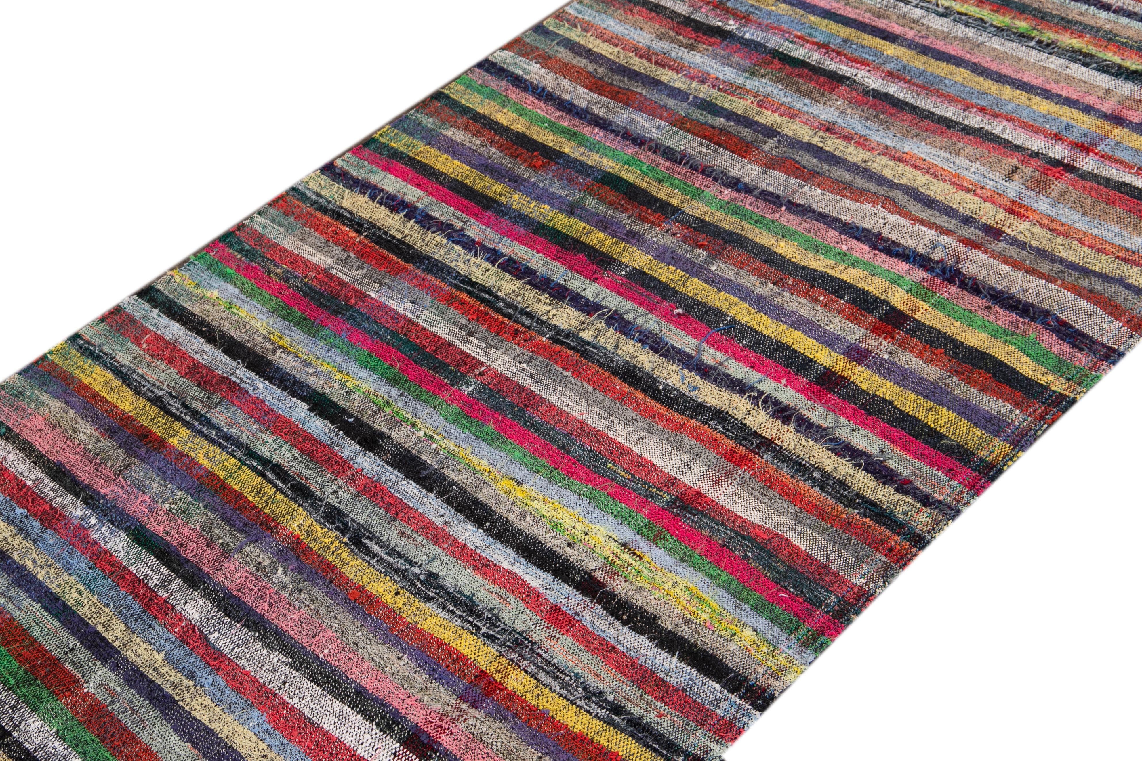 Mid-20th Century Flat-Weave Runner Rug For Sale 1