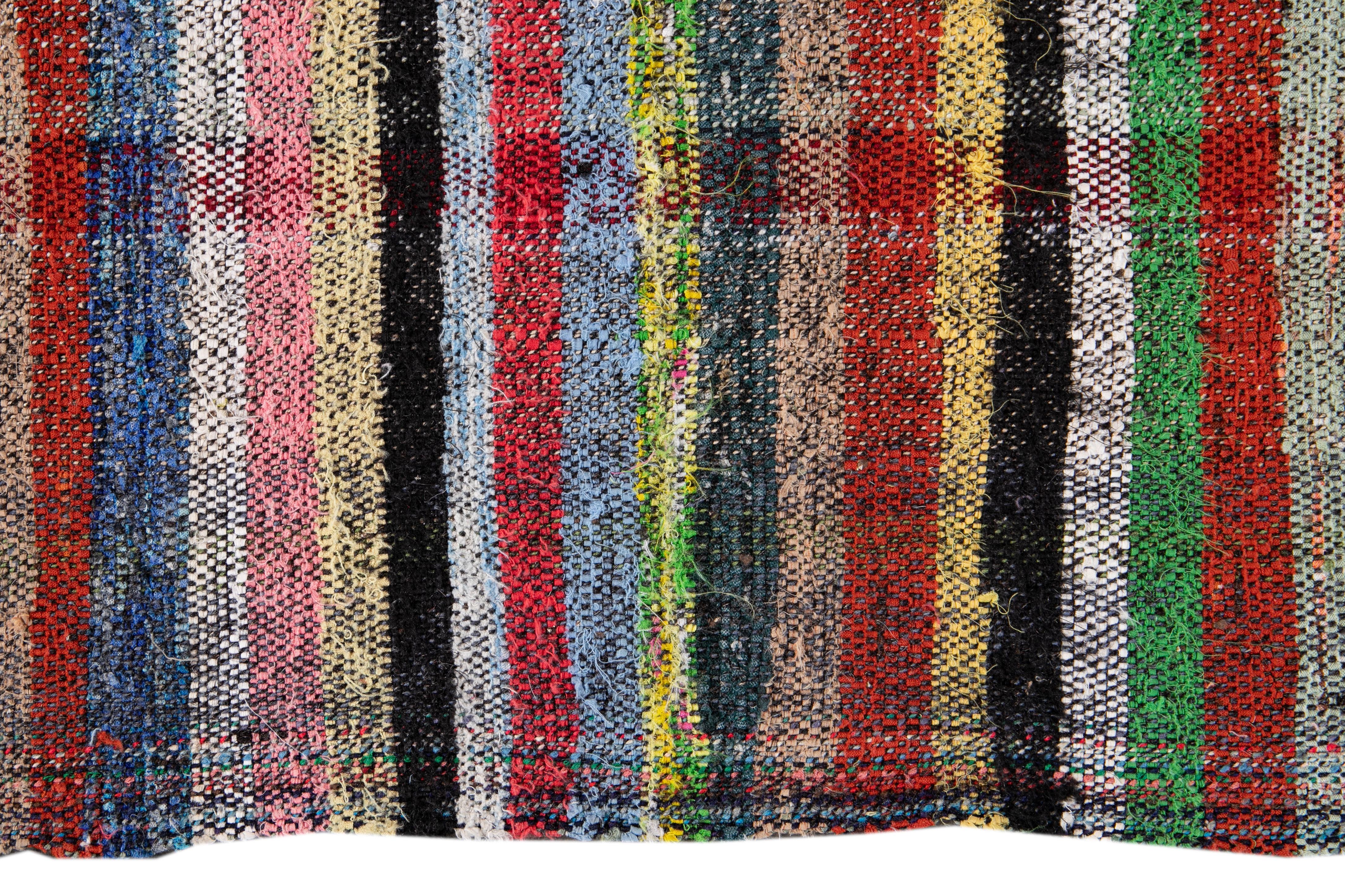 Mid-20th Century Flat-Weave Runner Rug For Sale 2