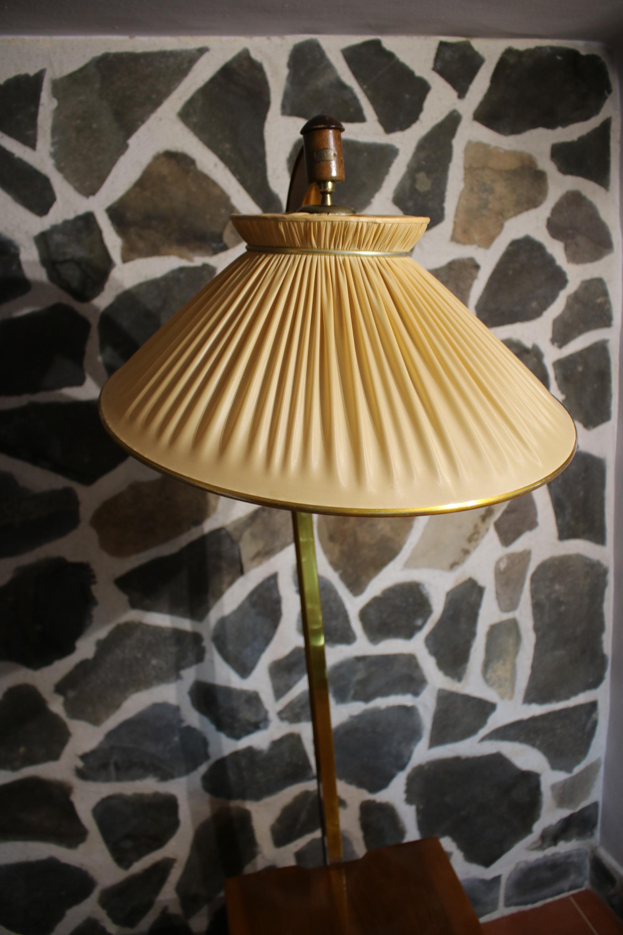 Veneer Mid 20th Century Floor Lamp With Built In Liquor Cabinet For Sale