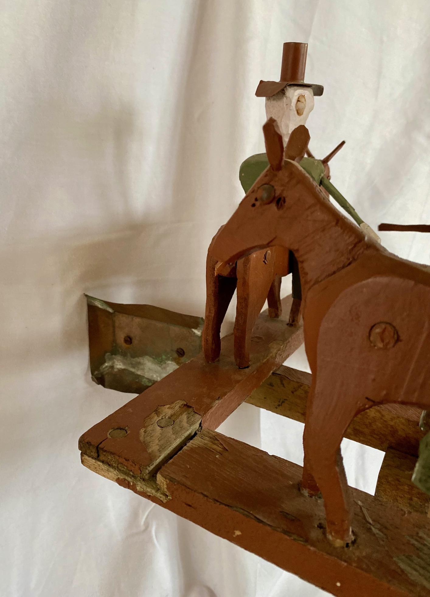 Mid 20th Century Folk Art Cowboy Rodeo Whirligig In Good Condition For Sale In Nantucket, MA