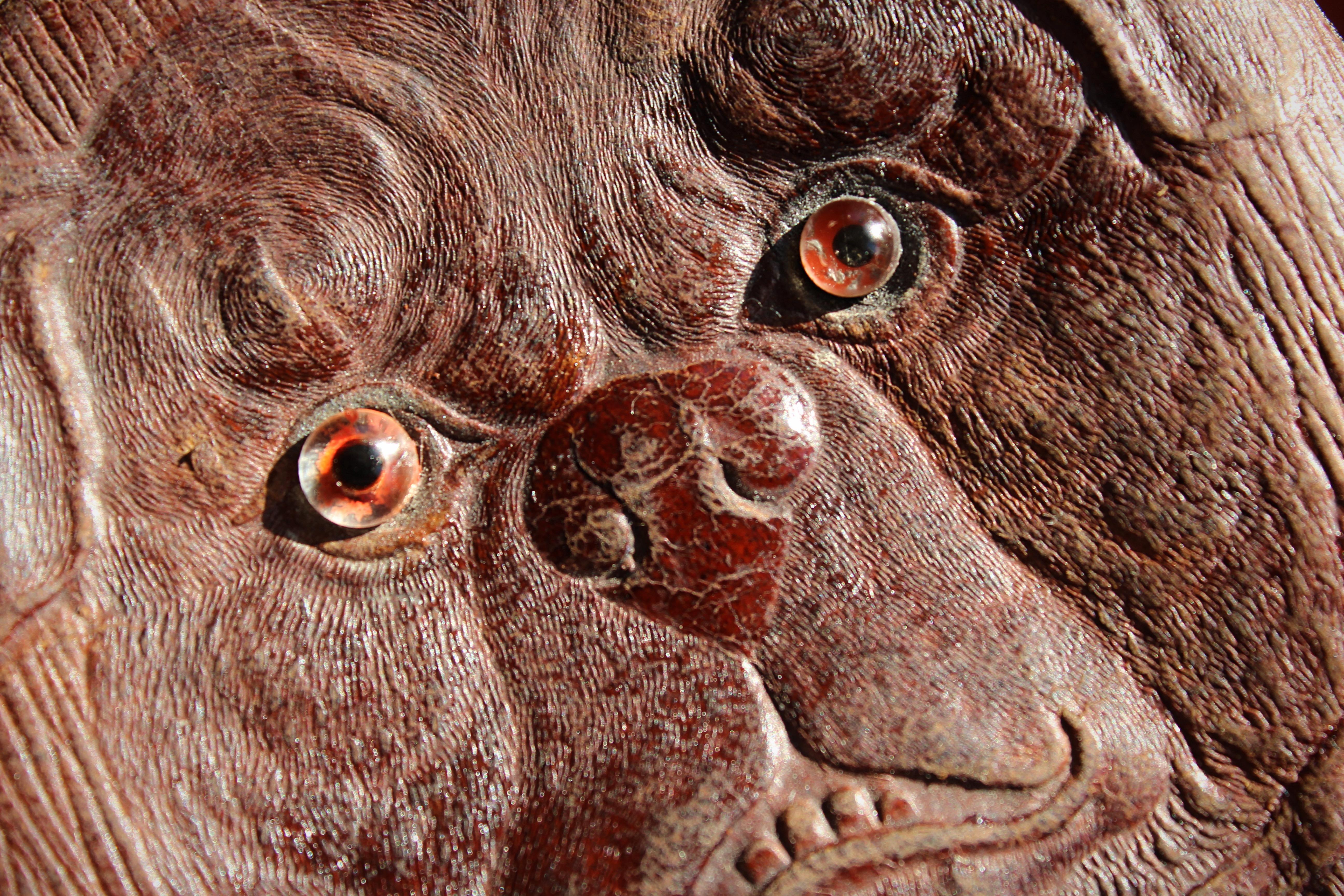 Mid 20th Century Folk Art Pug Bull Dog Leather Coin Purse Bag  For Sale 4
