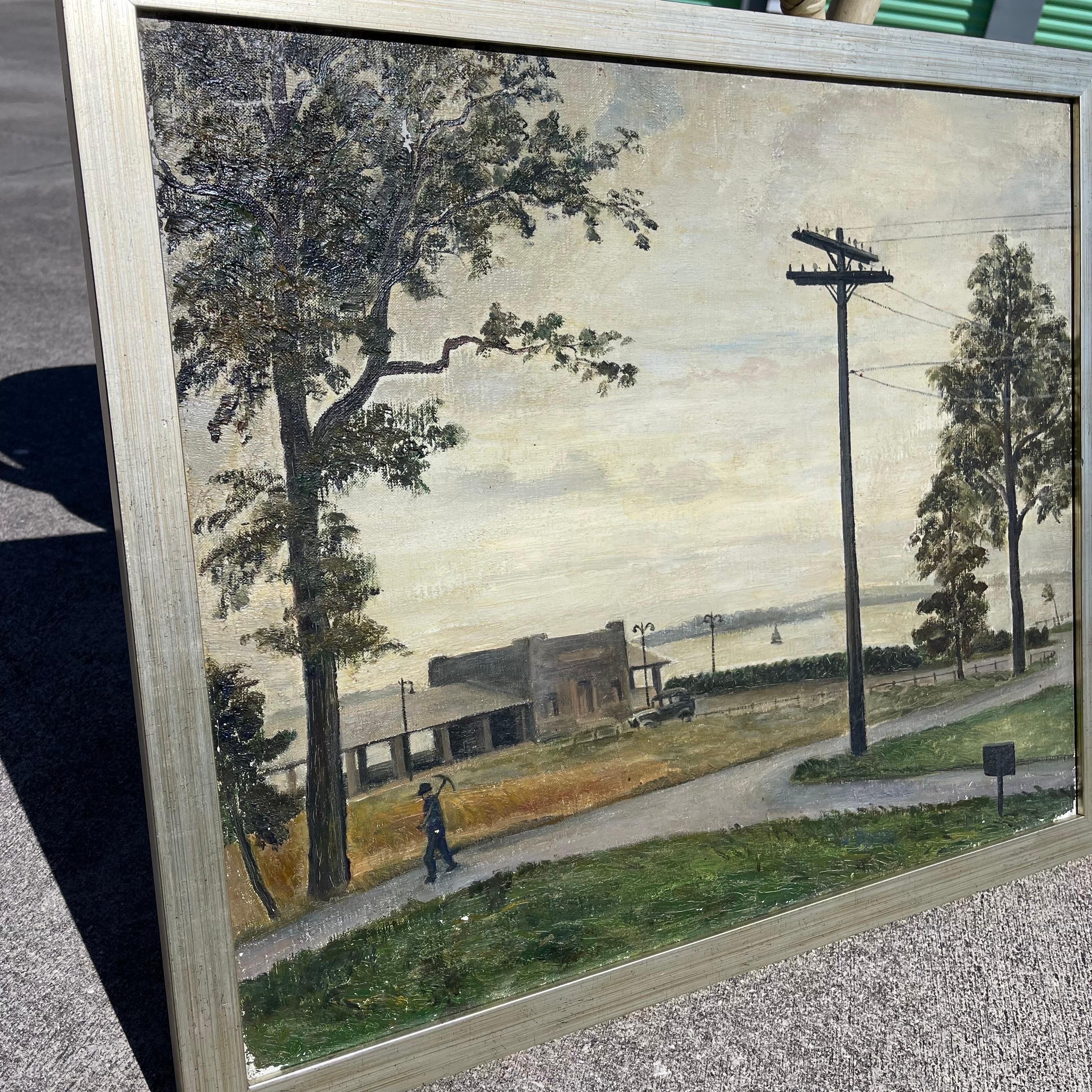Charming folk depiction of Pelham Bay Park.