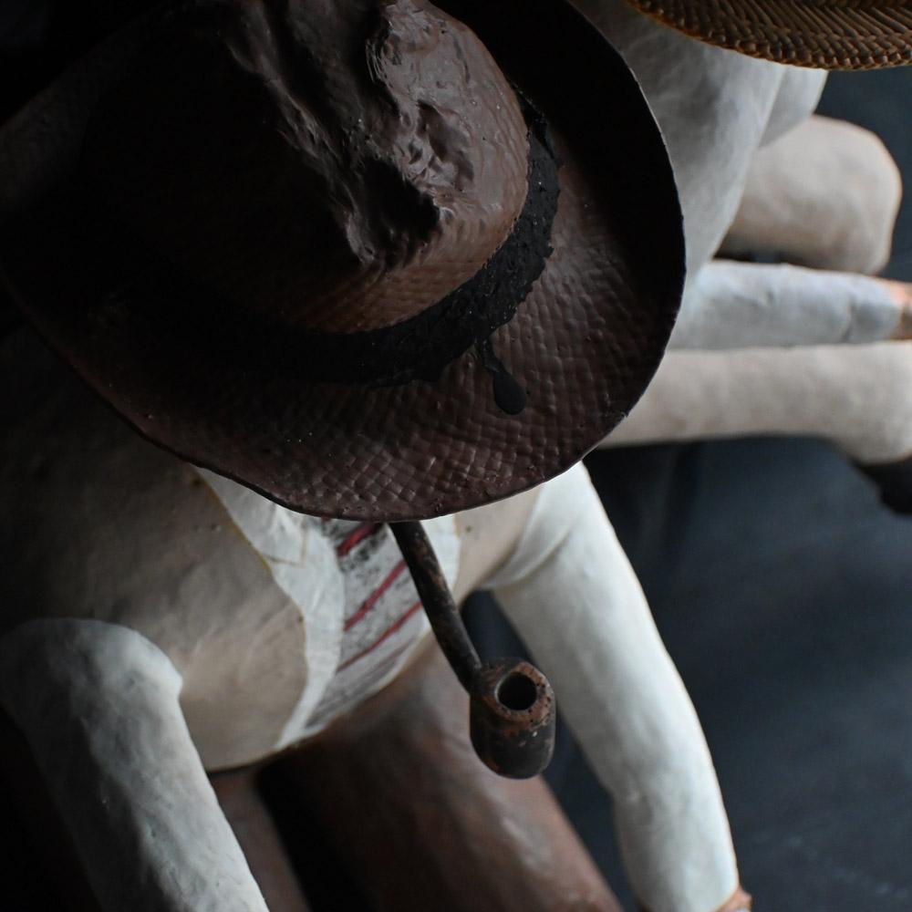 Mitte des 20. Jahrhunderts folkart geschnitzt Holz Außenseiter Kunstfiguren im Angebot 4