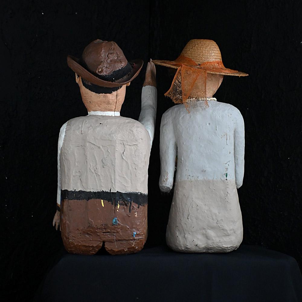 Mitte des 20. Jahrhunderts folkart geschnitzt Holz Außenseiter Kunstfiguren im Angebot 5