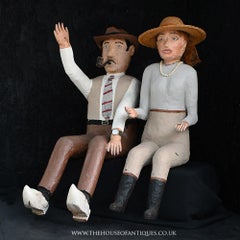 Mid-20th Century folkart carved wood outsider art figures