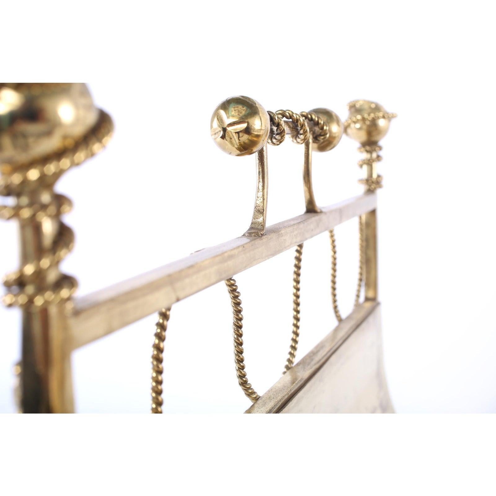 Italian Mid-20th Century Footed Solid Brass Fire Logs Holder