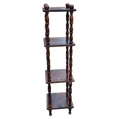 Mid 20th Century Four Tier Stained Walnut Etagere