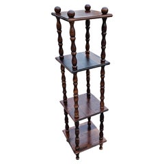 Mid 20th Century Four Tier Stained Walnut Etagere