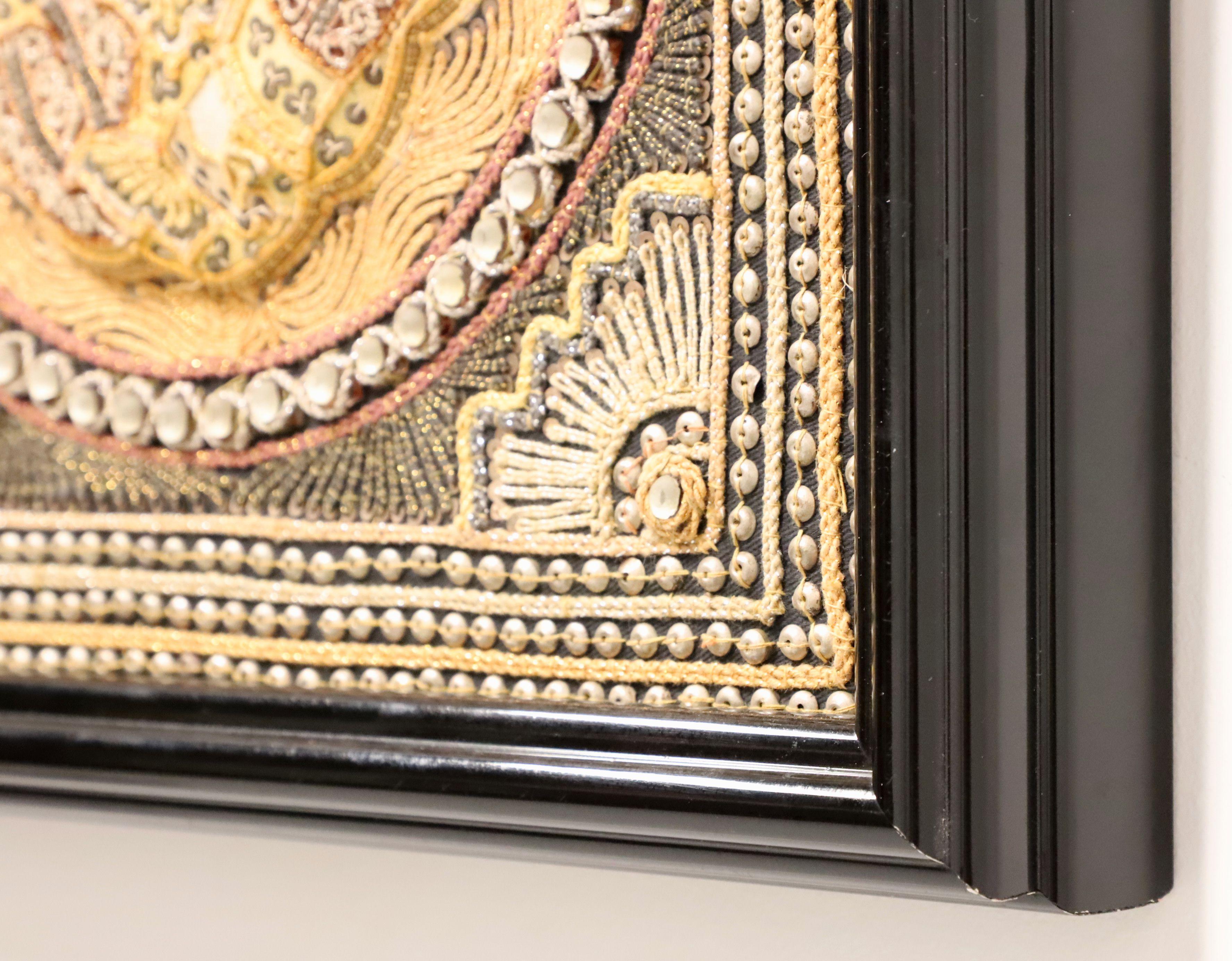 Wool Mid 20th Century Framed Burmese Kalaga Tapestry For Sale