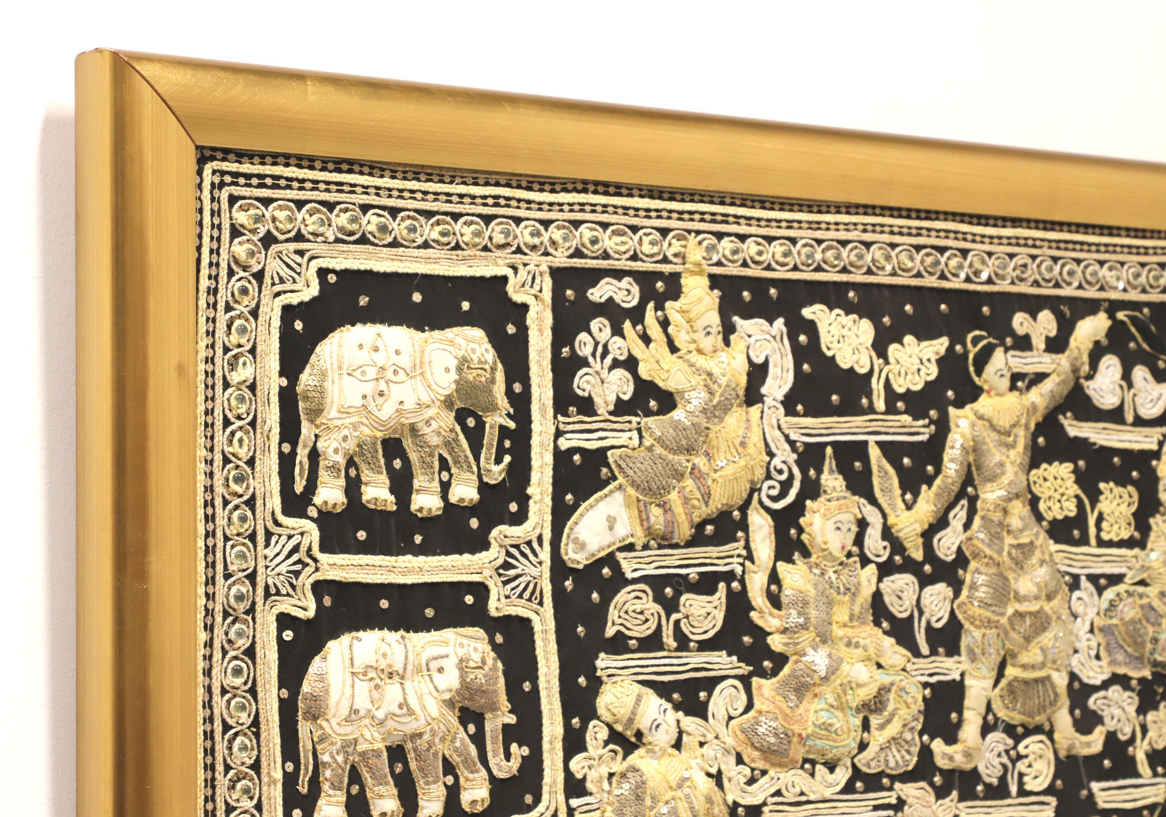 Mid 20th Century Framed Burmese Kalaga Tapestry 5