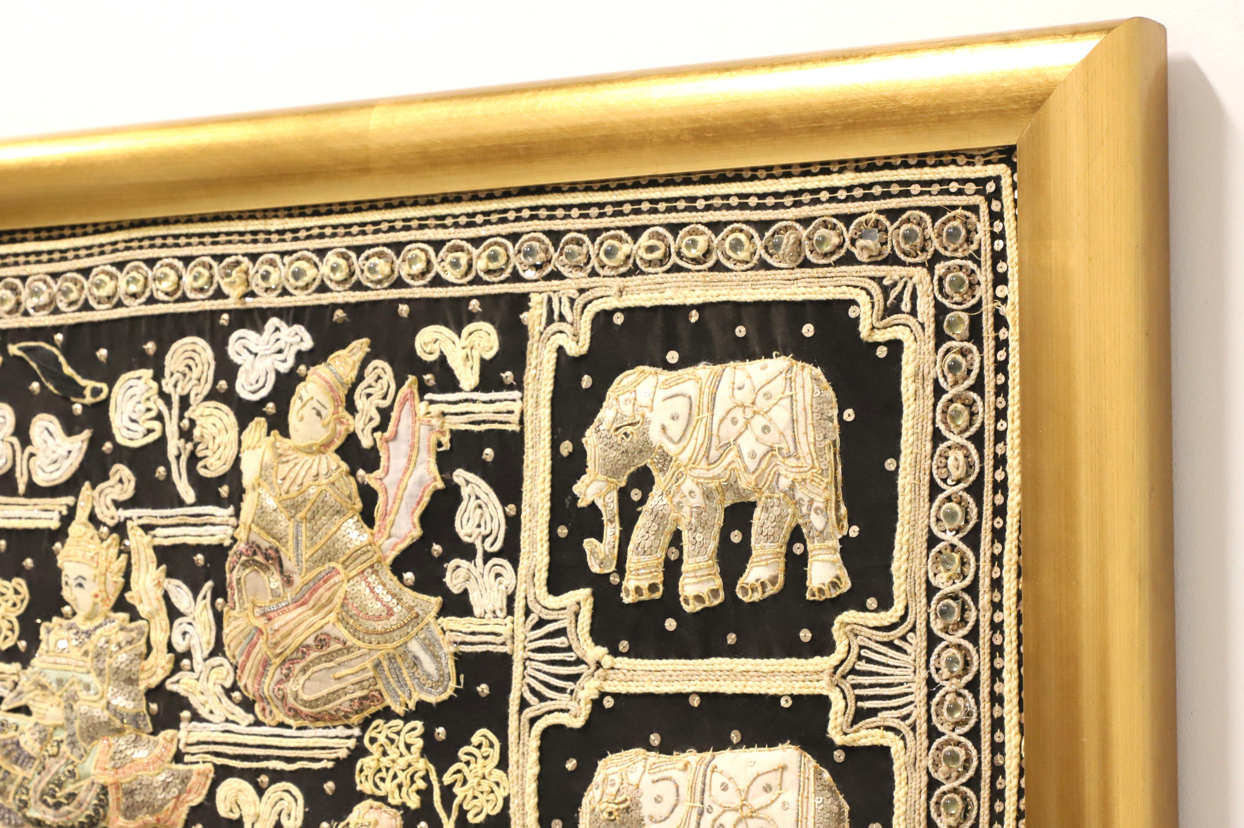 Mid 20th Century Framed Burmese Kalaga Tapestry 7