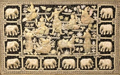 Mid 20th Century Framed Burmese Kalaga Tapestry