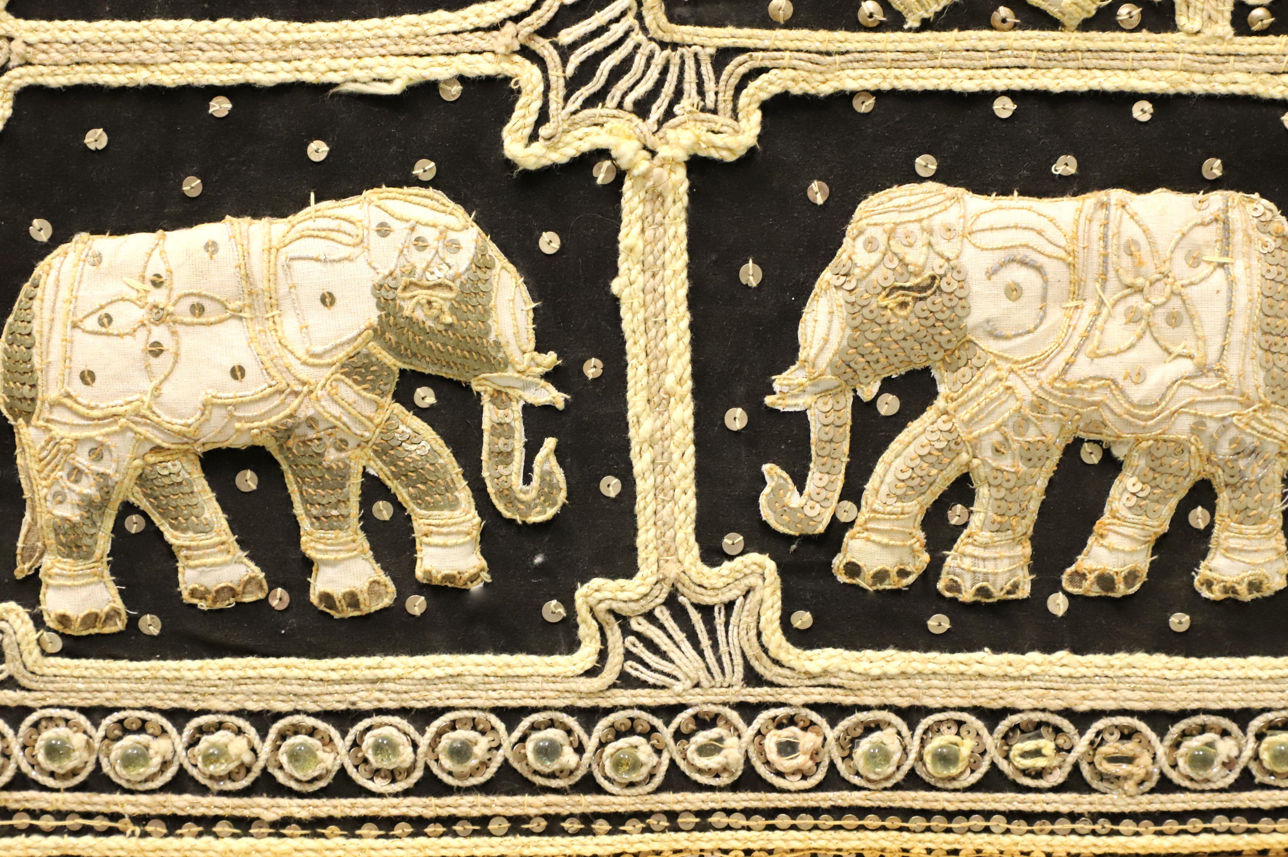 Mid 20th Century Framed Burmese Kalaga Tapestry 3