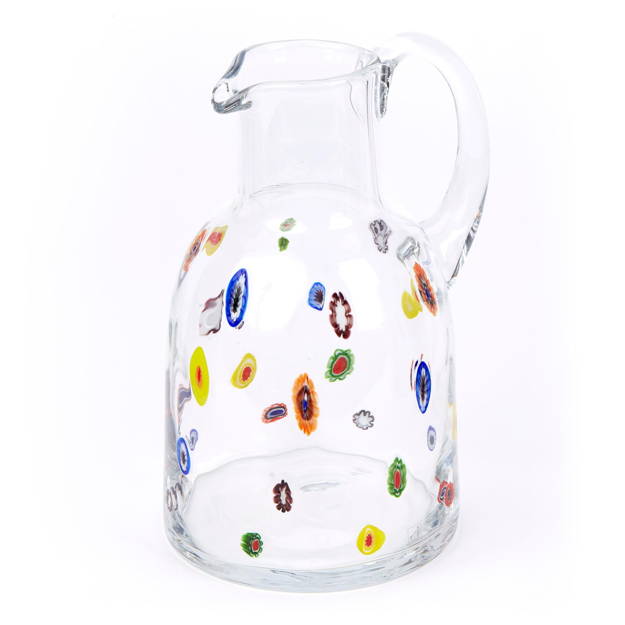 Mid-20th Century Fratelli Toso Murano Scattered Murine Glass Water Jug 1