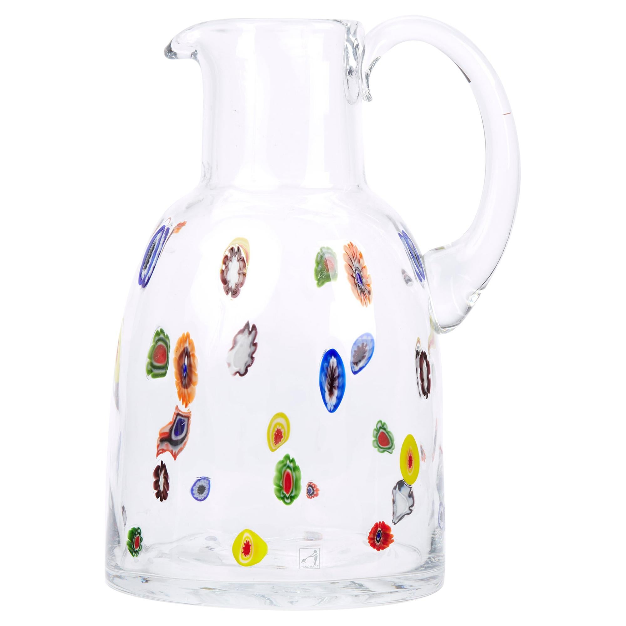 Mid-20th Century Fratelli Toso Murano Scattered Murine Glass Water Jug