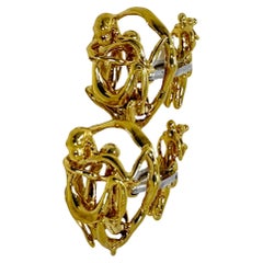 Mid-20th Century French 18k Yellow Gold Artisan Hand Crafted Erotic Cuff Links