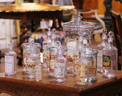 Mid-20th Century French Apothecary or Pharmacy Jars, Set of 14