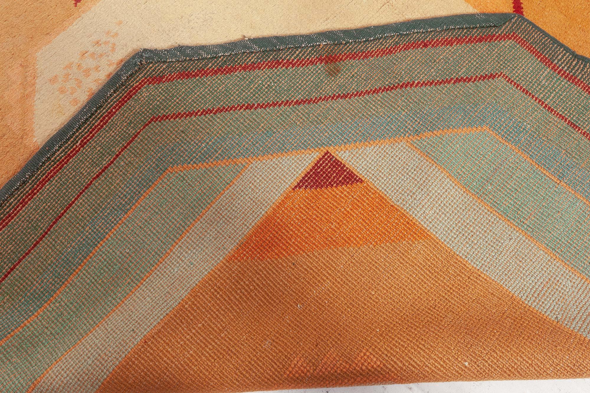 Doris Leslie Blau Mid-20th Century French Art Deco Handmade Wool Rug For Sale 5