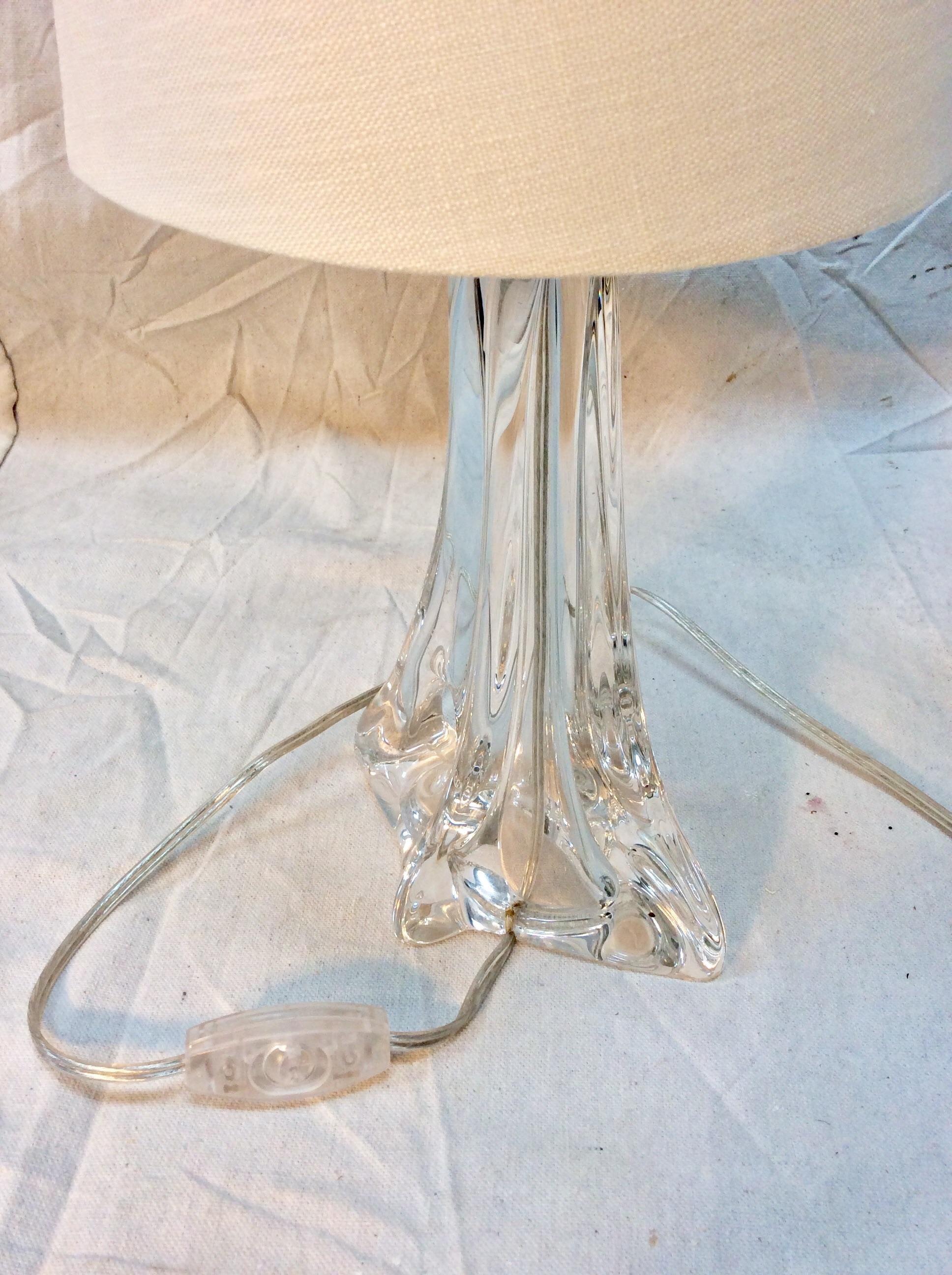 Mid-20th Century French Art Glass Table Lamp For Sale 2