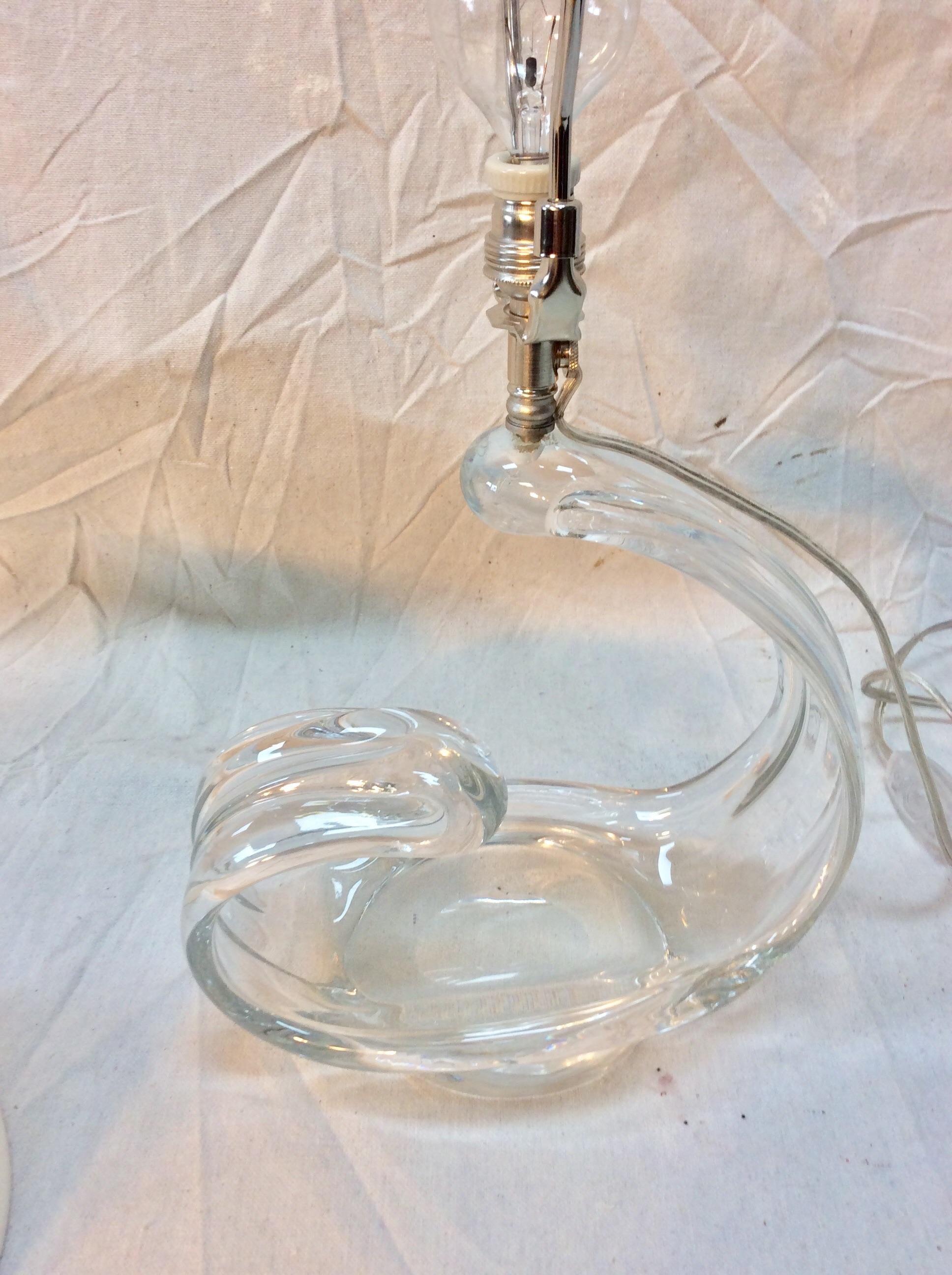 Mid-20th Century French Art Glass Table Lamp For Sale 5