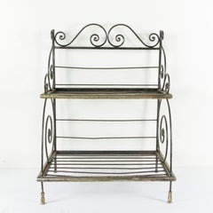 Mid-20th Century French Artisan Made Counter Top Iron and Brass Baker's Rack