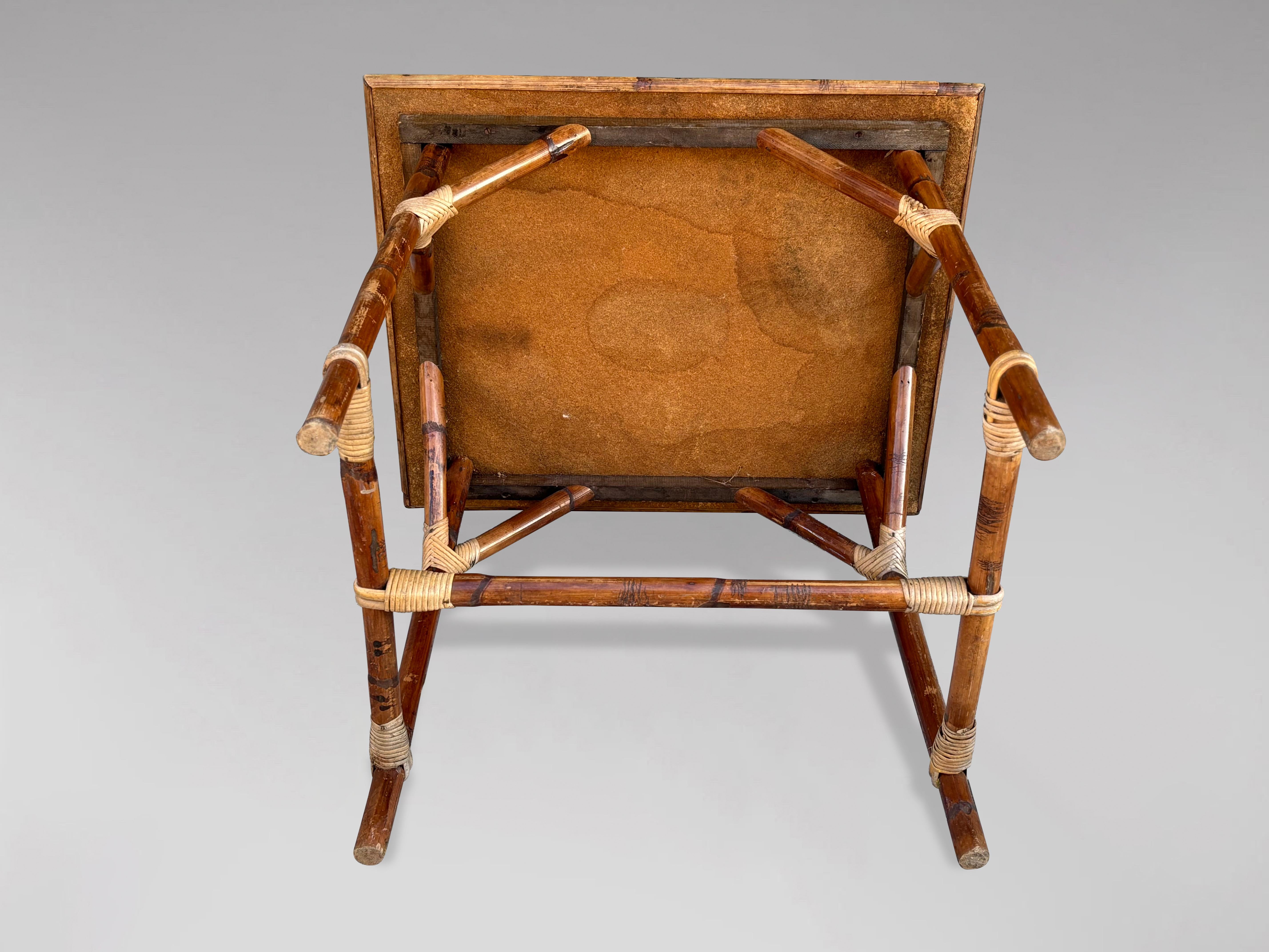 Mesa de bambú francesa de mediados del siglo XX de Audoux Minet en Bueno estado para la venta en Petworth,West Sussex, GB