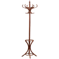 Mid-20th Century French Bentwood Swivel Coat Stand or Hat Rack Thonet Style