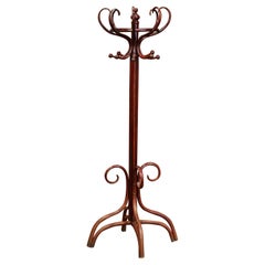 Mid-20th Century French Bentwood Swivel Coat Stand Thonet Style