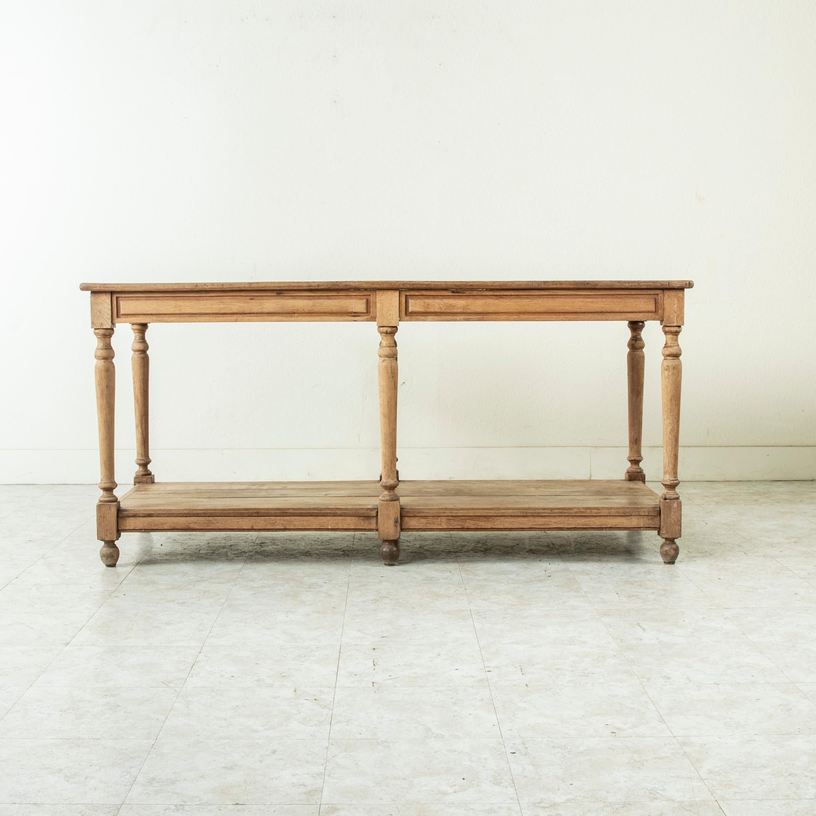 Mid-20th Century French Bleached Oak Silk Trader's Table or Draper's Table 2