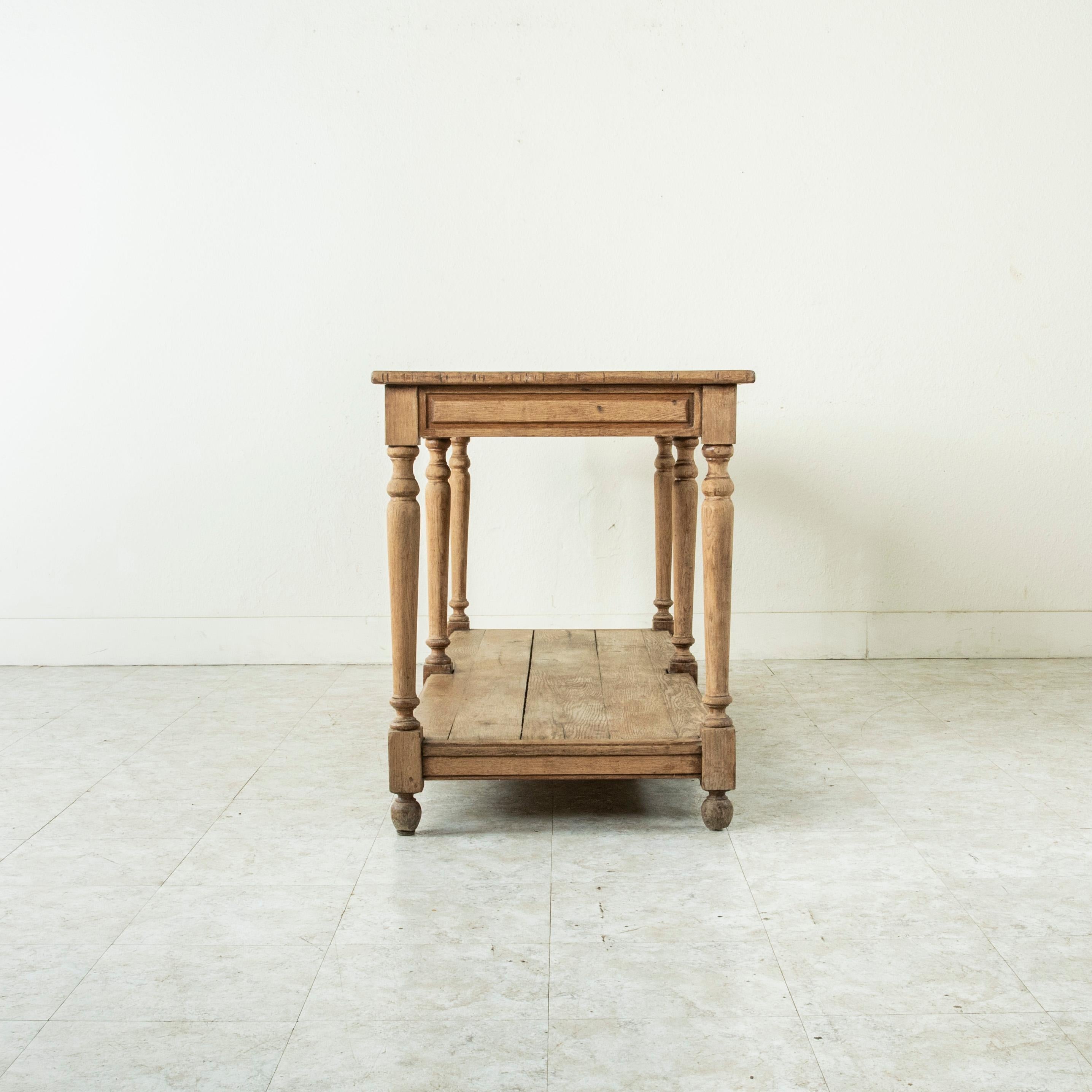 Mid-20th Century French Bleached Oak Silk Trader's Table or Draper's Table 3