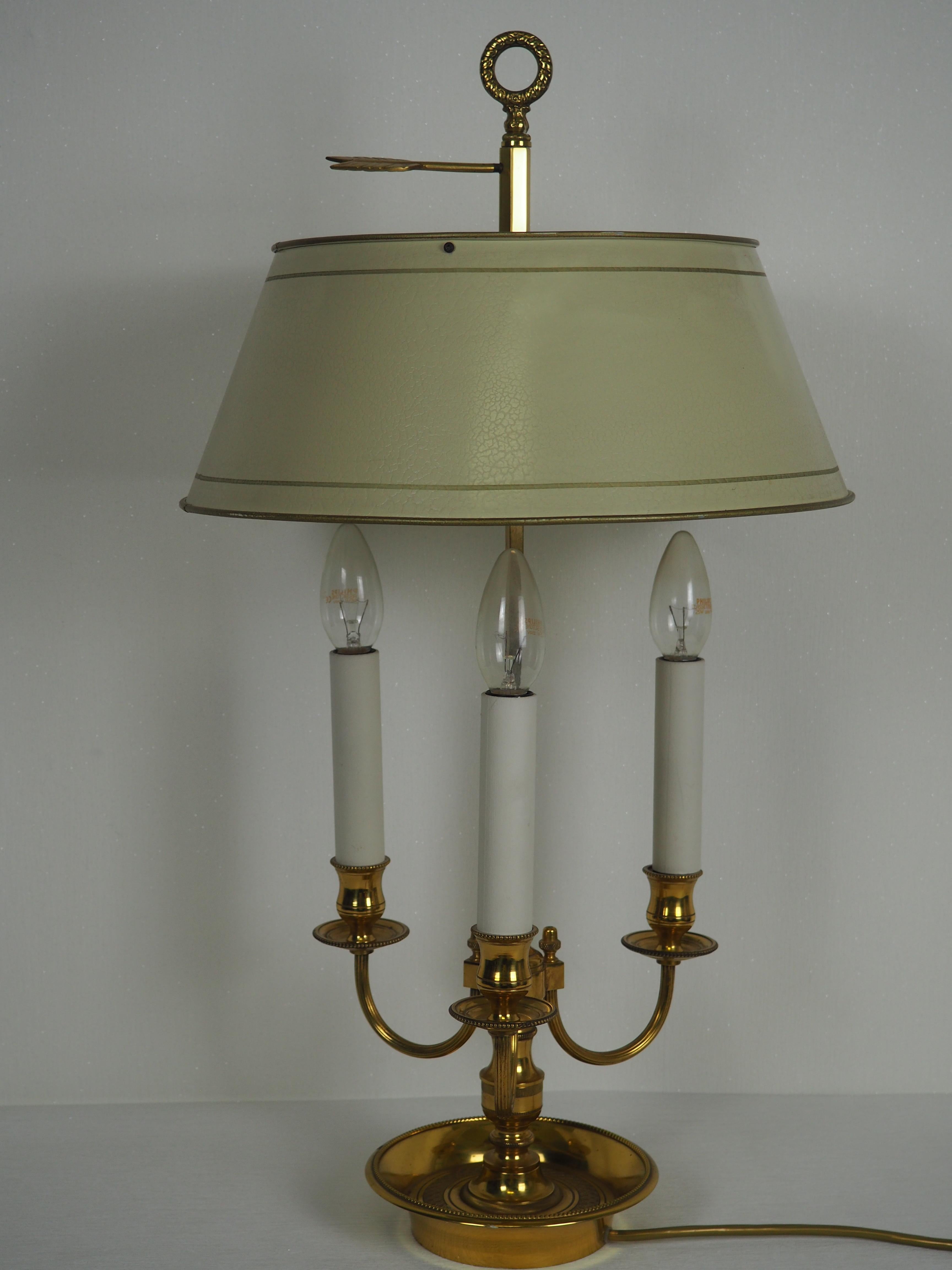 Mid-20th Century French Bouillotte Table Lamp, circa 1950s 5