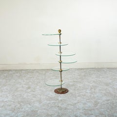 Mid 20th Century French Brass and Glass French Pastry Shop Display Shelves