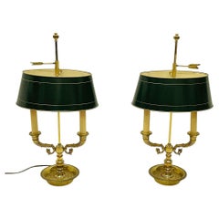 Mid 20th century French brass Bouillotte lamps