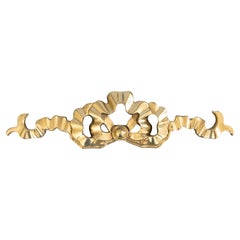 Mid-20th Century French Brass Bow & Ribbon Wall Ornament Swag Garland