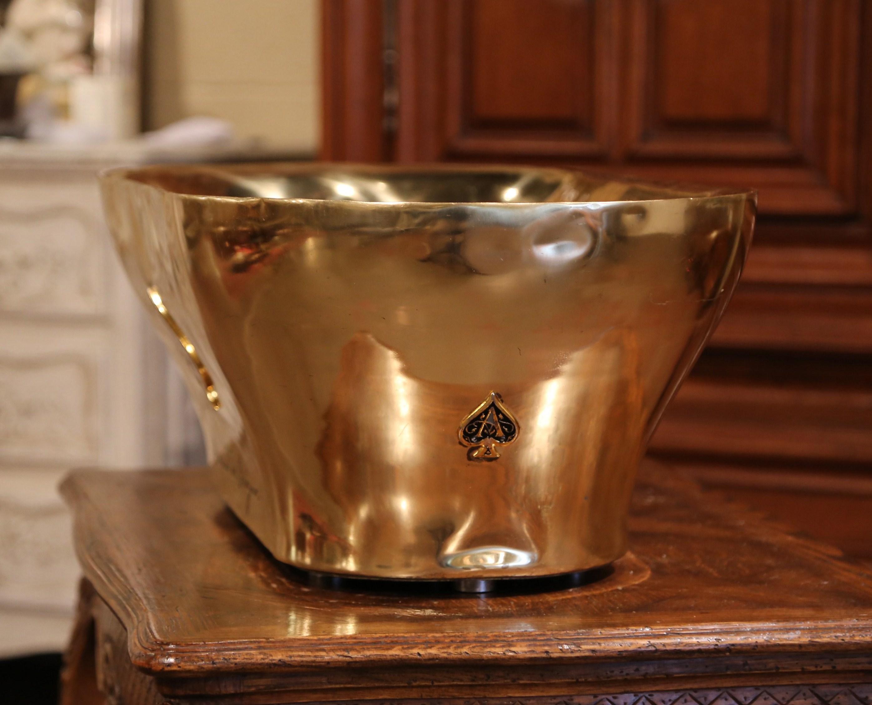 Mid-20th Century French Brass Champagne Cooler Tub from Armand de Brignac In Excellent Condition In Dallas, TX