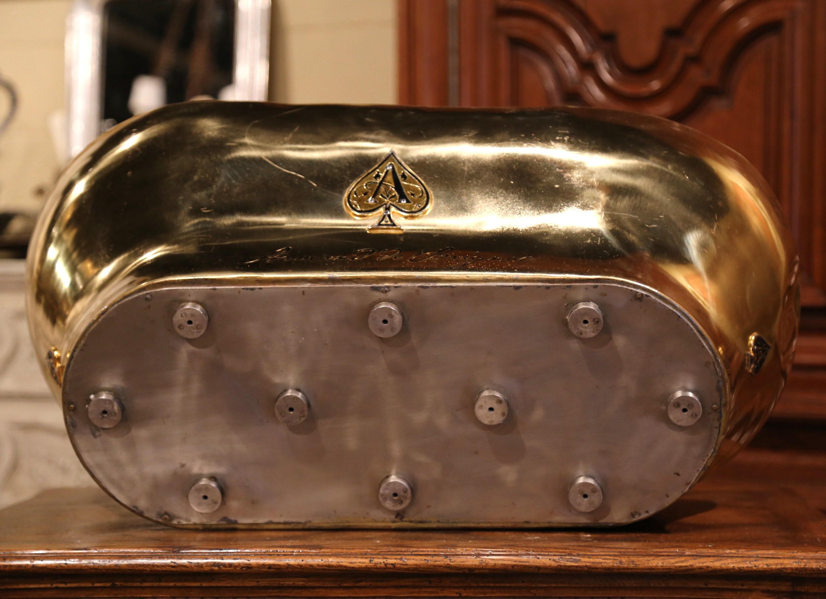 Mid-20th Century French Brass Champagne Cooler Tub from Armand de Brignac 3