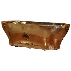 Retro Mid-20th Century French Brass Champagne Cooler Tub from Armand de Brignac