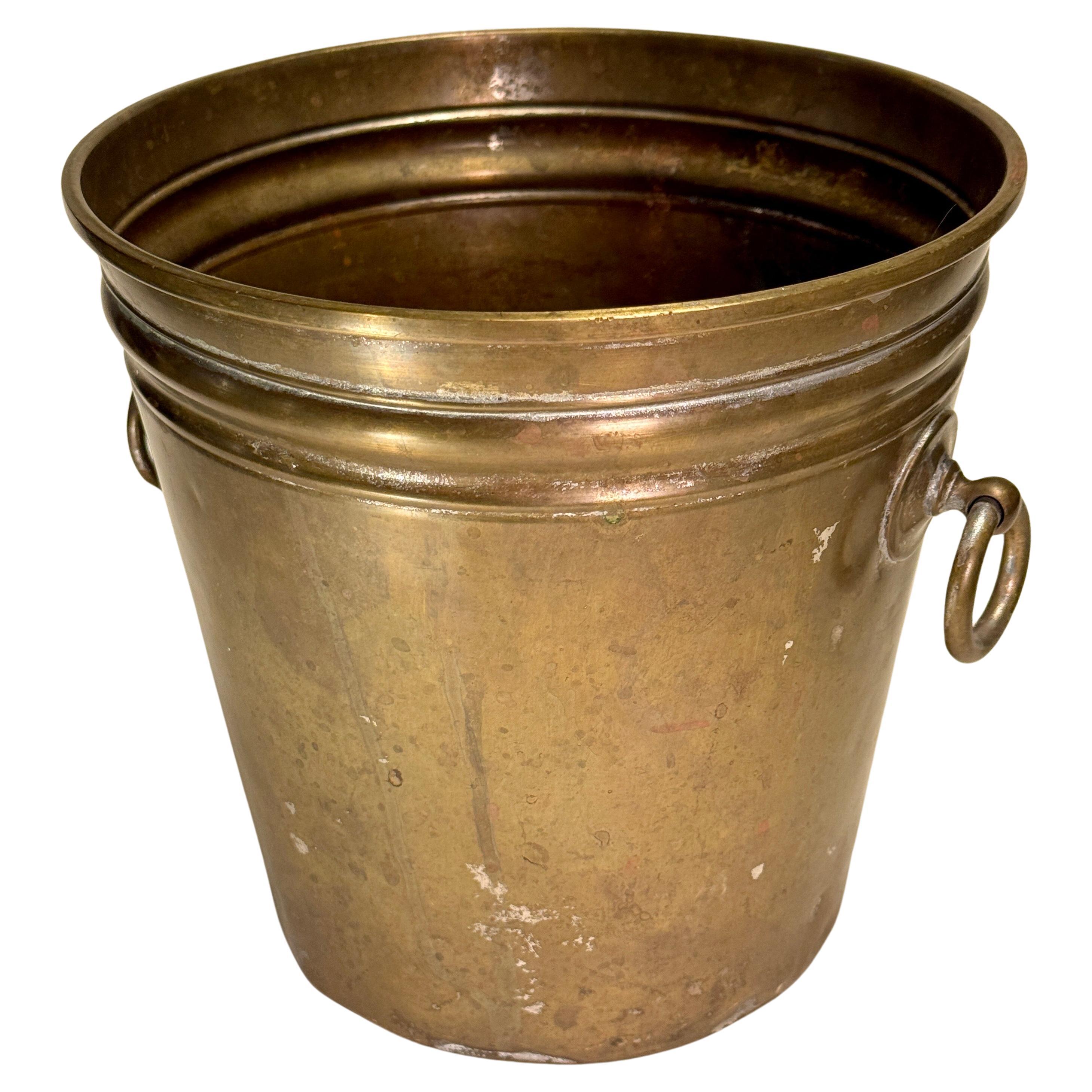 Mid 20th Century French Brass Ice and Champagne Bucket 