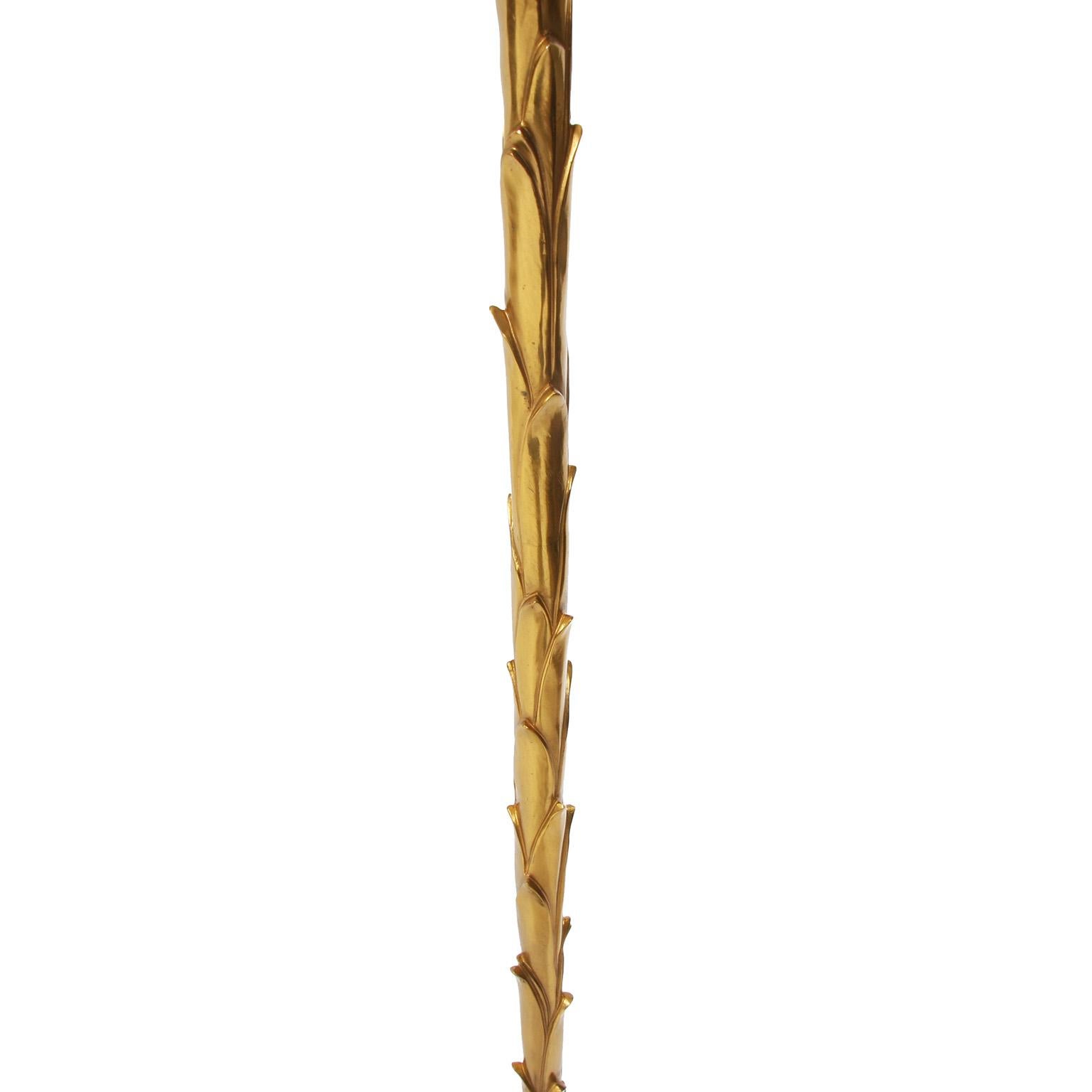 Mid-20th Century French Brass Naturalistic Floor Lamp by Bagues For Sale 1