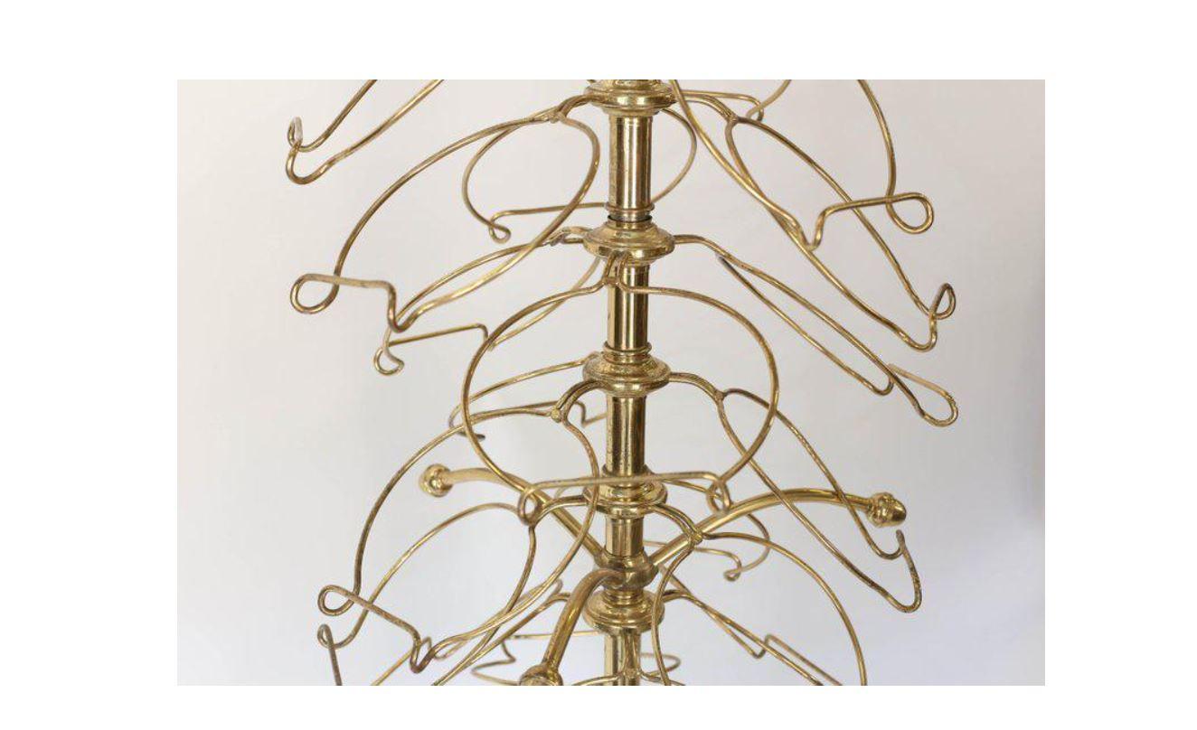 Mid-20th Century French Brass Revolving Plate Stand 1