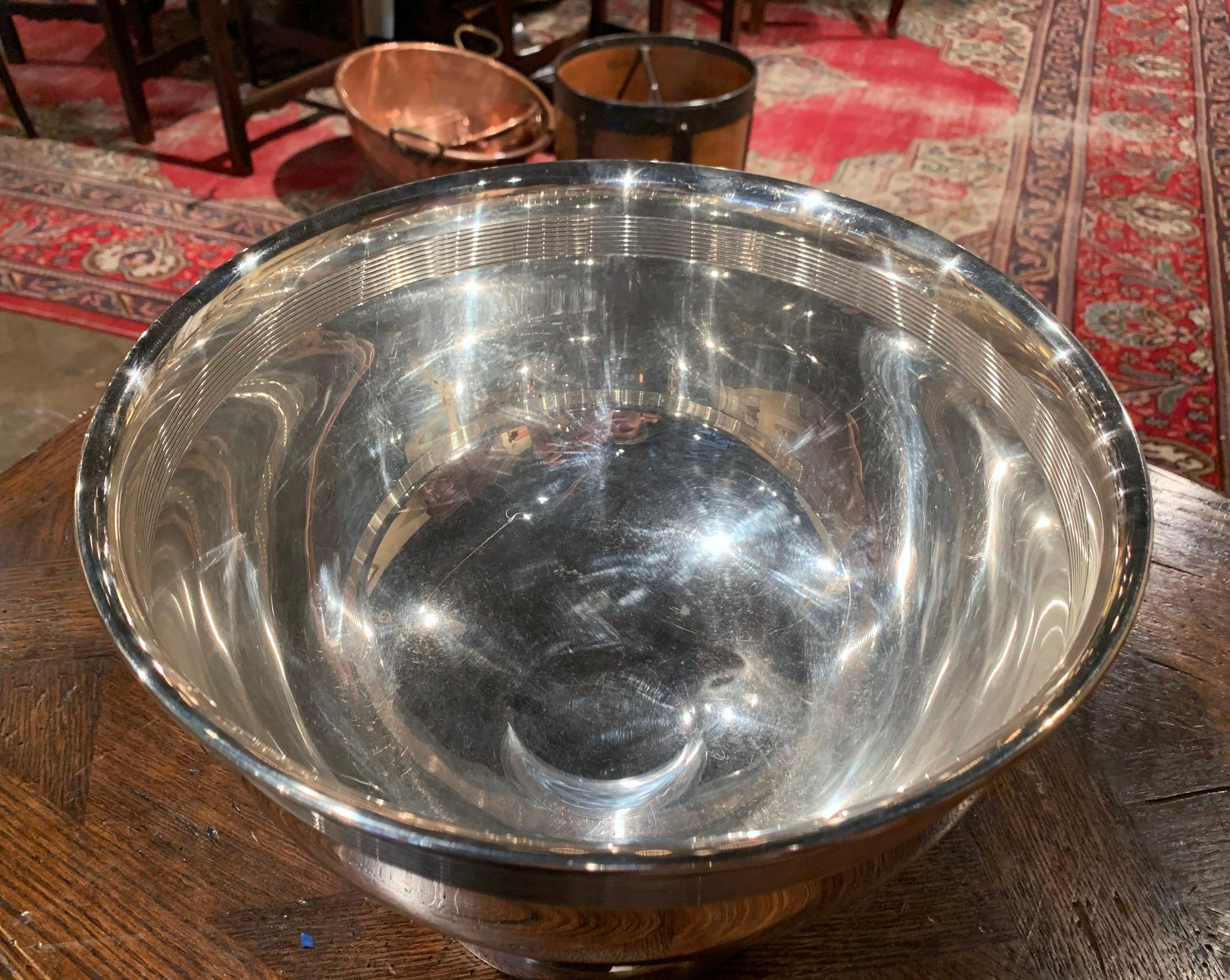 Mid-20th Century French Brass Silver Plated Wine Cooler or Punch Bowl 2