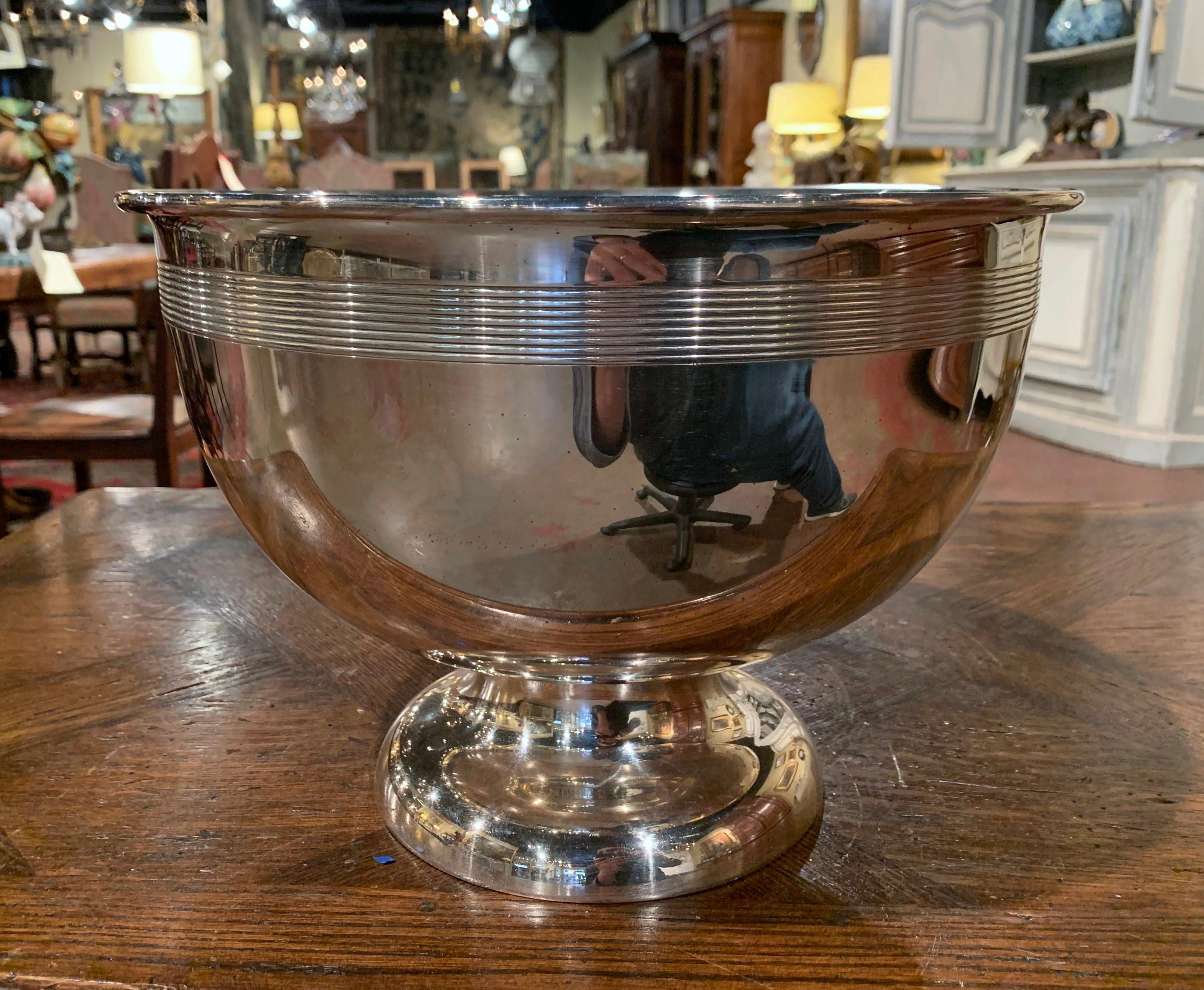 Mid-20th Century French Brass Silver Plated Wine Cooler or Punch Bowl 3