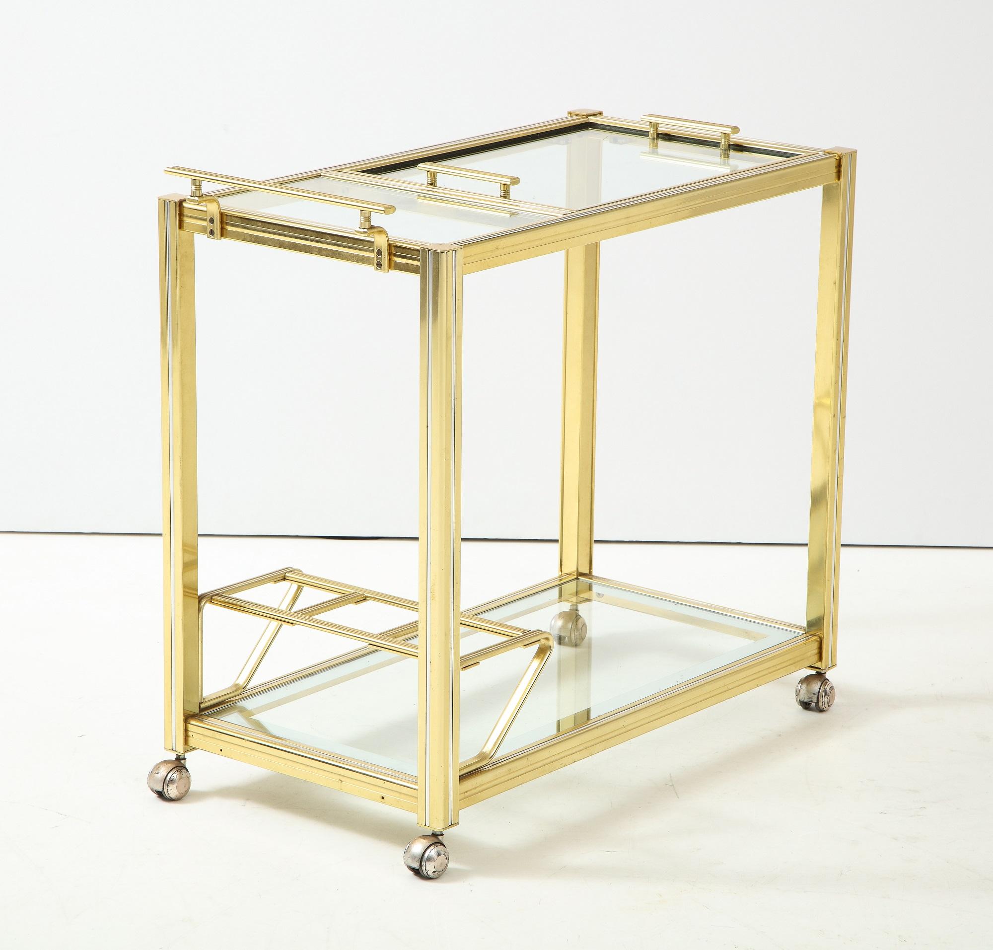 Mid 20th Century French Brass Trolley For Sale 8