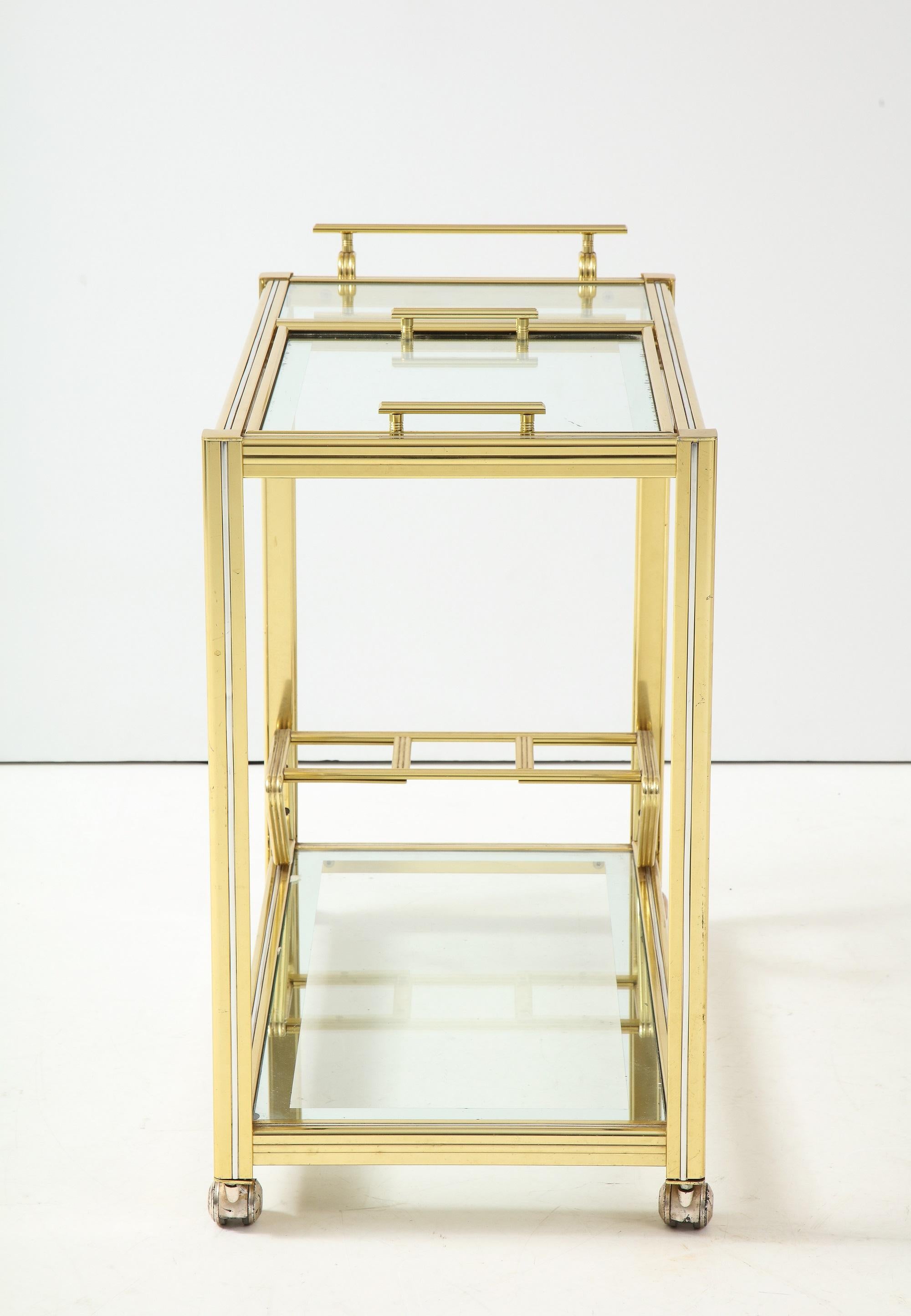 Mid 20th Century French Brass Trolley For Sale 4
