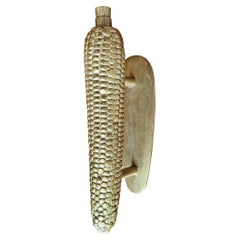 Retro Mid-20th Century French Bronze Ear of Corn Door Handle