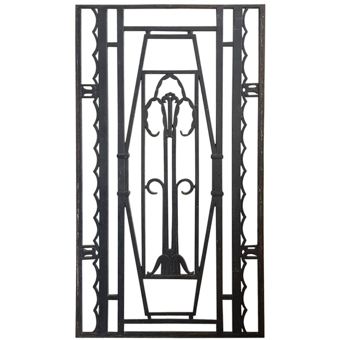 Mid-20th Century French Cast Iron Door Grill