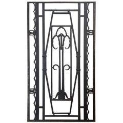 Mid-20th Century French Cast Iron Door Grill