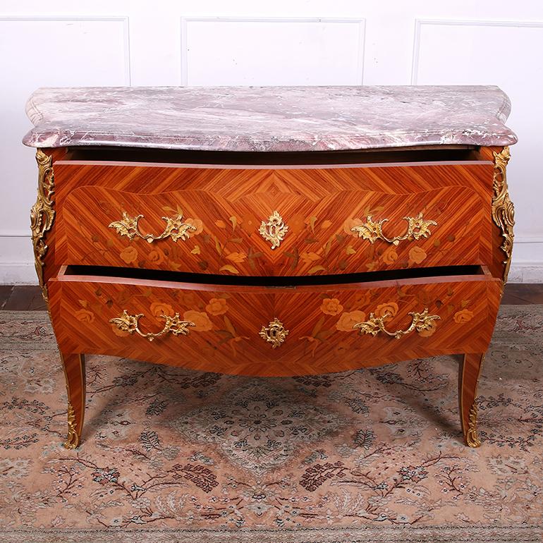 Marquetry Mid 20th Century French Commode For Sale